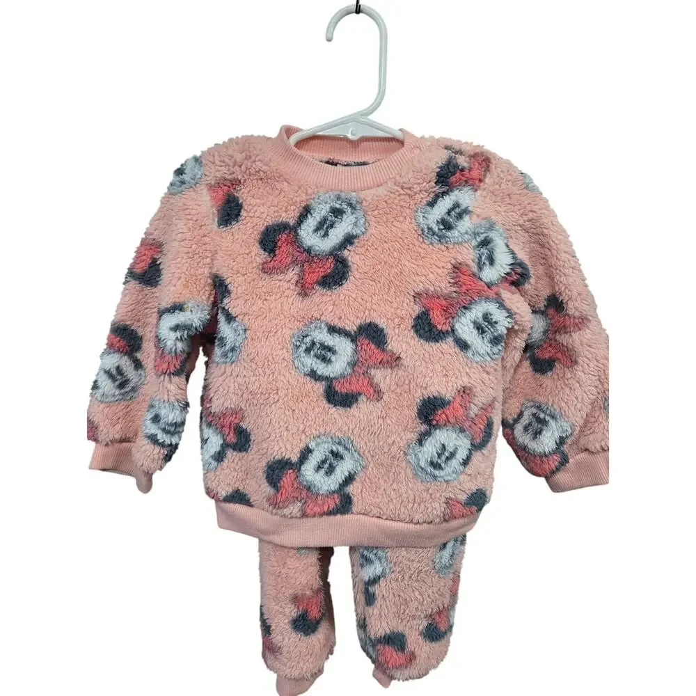 Fuzzy Minnie Mouse Sweatsuit - Disney - 18mo